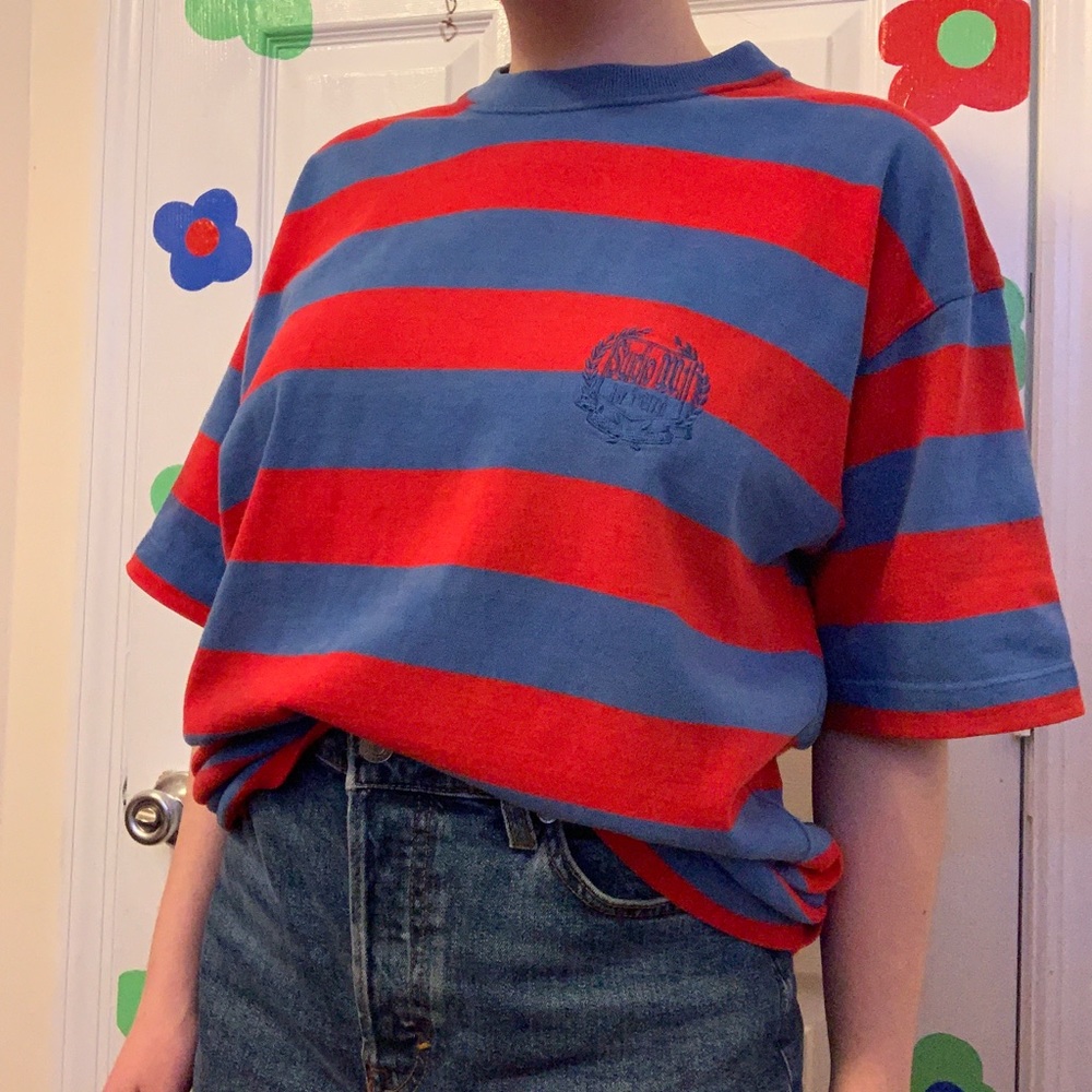 Studio 001 Ferre Blue Red Striped Shirt